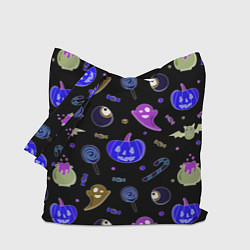 Сумка-шоппер Halloween blue black pumpkin