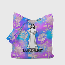 Сумка-шопер Lana Del Rey нарисованная черными линиями, цвет: 3D-принт