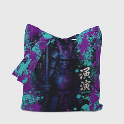 Сумка-шопер Неоновый призрак самурая, цвет: 3D-принт