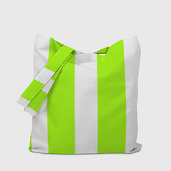 Сумка-шопер Color light green white stripes, цвет: 3D-принт