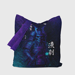 Сумка-шопер Неоновый призрачный самурай, цвет: 3D-принт