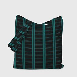 Сумка-шопер Color blue dark stripe, цвет: 3D-принт
