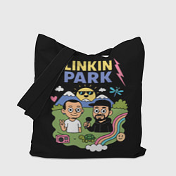 Сумка-шопер Линкин Парк мультяшный стиль, цвет: 3D-принт