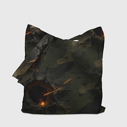 Сумка-шопер Огненные следы от пуль на камуфляже, цвет: 3D-принт