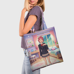 Сумка-шопер Дандадан Сиратори Айра смущается, цвет: 3D-принт — фото 2