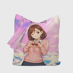 Сумка-шопер Сиратори Айра делает сердечко руками - Дандадан, цвет: 3D-принт