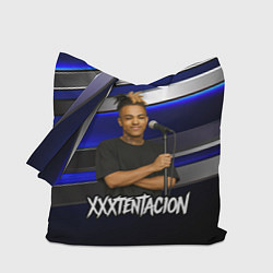 Сумка-шопер XXXTentacion с микрофоном довольный, цвет: 3D-принт