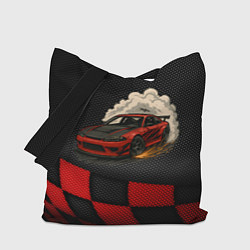 Сумка-шопер Дрифт авто с облаком дыма, цвет: 3D-принт