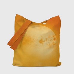 Сумка-шопер Солнце надпись высокая температура, цвет: 3D-принт