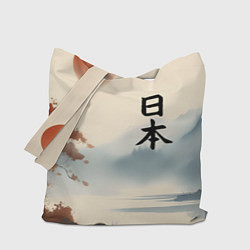 Сумка-шопер Минималистичный Японский пейзаж, цвет: 3D-принт