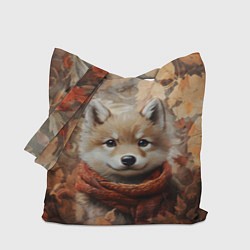 Сумка-шопер Осенний волчонок, цвет: 3D-принт