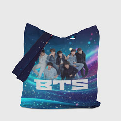 Сумка-шоппер BTS волнистый фон с блестками