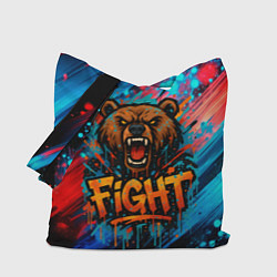 Сумка-шоппер Fight - медведь в краске