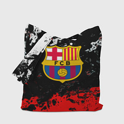 Сумка-шопер Barcelona красно белые краски, цвет: 3D-принт