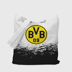 Сумка-шопер Borussia черные краски штрихи, цвет: 3D-принт