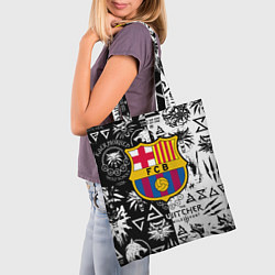 Сумка-шопер Barcelona логотипы ведьмак, цвет: 3D-принт — фото 2