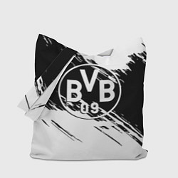 Сумка-шопер Borussia черно белые полосы, цвет: 3D-принт