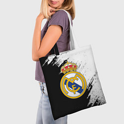 Сумка-шопер Real Madrid текстура штрихи, цвет: 3D-принт — фото 2