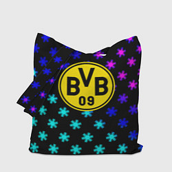 Сумка-шопер Borussia неоновые снежинки, цвет: 3D-принт