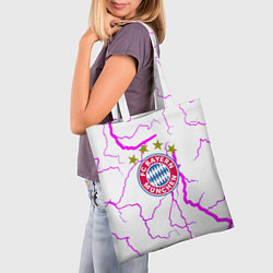 Сумка-шопер Бавария Мюнхен неоновые молнии, цвет: 3D-принт — фото 2