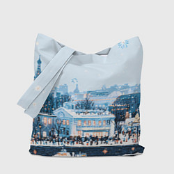 Сумка-шопер Иллюстрация Московский новый год, цвет: 3D-принт