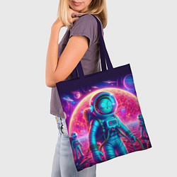 Сумка-шопер Морти в одиночестве на неоновой планете, цвет: 3D-принт — фото 2