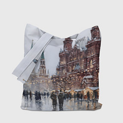 Сумка-шопер Московский новогодний день, цвет: 3D-принт