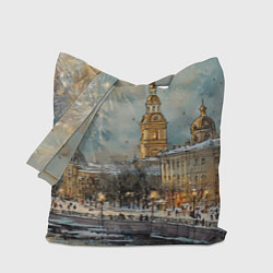 Сумка-шопер Новогодний салют в Питере, цвет: 3D-принт