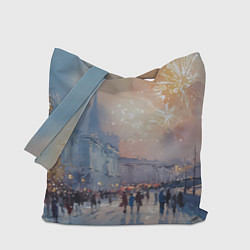 Сумка-шопер Новогодняя Питерская атмосфера, цвет: 3D-принт
