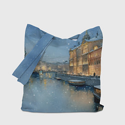 Сумка-шопер Новогодний Питер, цвет: 3D-принт