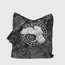 Сумка-шопер Ворон в круге рун и компас вегвизир, цвет: 3D-принт