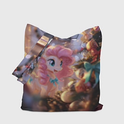 Сумка-шопер Милая новогодняя лошадка с крыльями, цвет: 3D-принт