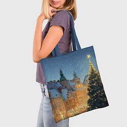 Сумка-шопер Новый год в старом городе, цвет: 3D-принт — фото 2