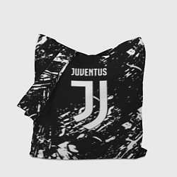 Сумка-шопер Juventus белые штрихи красок, цвет: 3D-принт