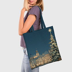 Сумка-шопер Новогодняя атмосфера в городе, цвет: 3D-принт — фото 2