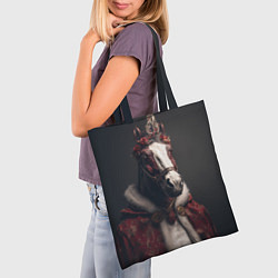 Сумка-шопер Лошадь в новогоднем костюме, цвет: 3D-принт — фото 2