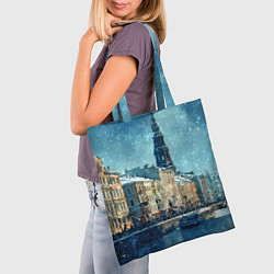 Сумка-шопер Снегопад в Санкт-Петербурге, цвет: 3D-принт — фото 2