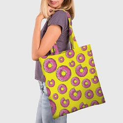 Сумка-шопер Пончики Гомера, цвет: 3D-принт — фото 2
