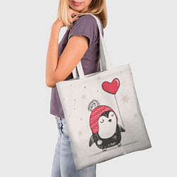 Сумка-шопер Влюбленный пингвин, цвет: 3D-принт — фото 2