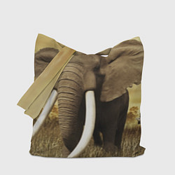 Сумка-шопер Могучий слон, цвет: 3D-принт