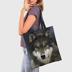 Сумка-шопер Зимний волк, цвет: 3D-принт — фото 2