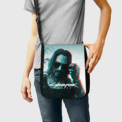 Сумка на плечо Cyberpunk 2077: Keanu Reeves, цвет: 3D-принт — фото 2