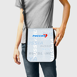 Сумка на плечо Россия - на разных языках мира, цвет: 3D-принт — фото 2