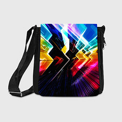 Сумка на плечо Неоновая молния Абстракция Neon Lightning Abstract, цвет: 3D-принт