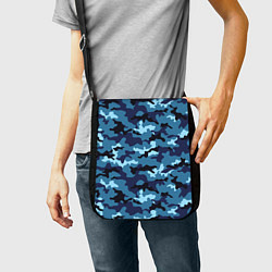 Сумка на плечо Камуфляж Тёмно-Синий Camouflage Dark-Blue, цвет: 3D-принт — фото 2