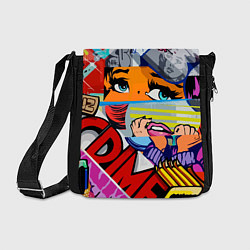 Сумка на плечо Авангардная композиция Pop art Eyes, цвет: 3D-принт