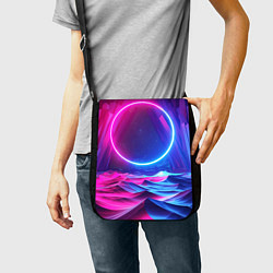 Сумка на плечо Круг и разноцветные кристаллы - vaporwave, цвет: 3D-принт — фото 2