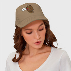 Бейсболка Медведь-качок: дрищ, цвет: миндальный — фото 2