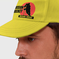 Бейсболка Russian hockey, цвет: желтый — фото 2