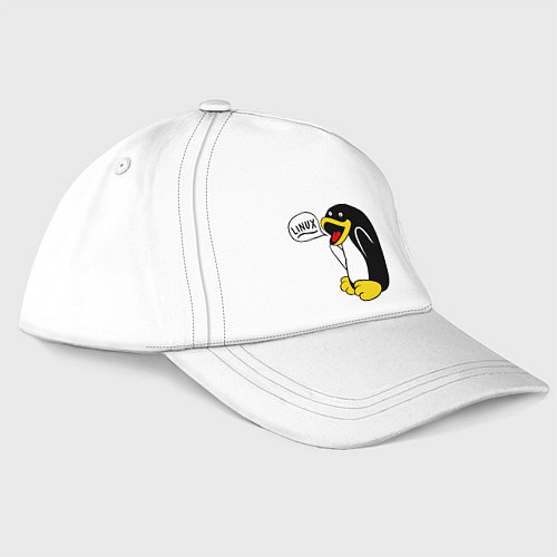 Бейсболка Пингвин: Linux / Белый – фото 3